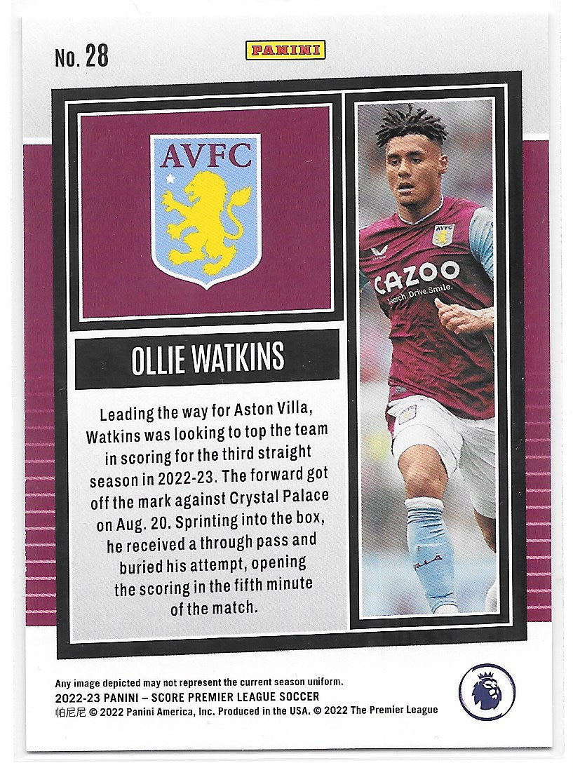 Ollie Watkins (Aston Villa) Silver Laser Panini Score Premier League 22-23