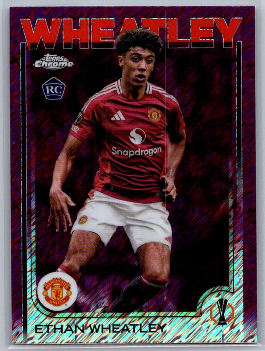 Ethan Wheatley (Manchester United) Magenta Shimmer RC Topps Chrome UCC 24-25