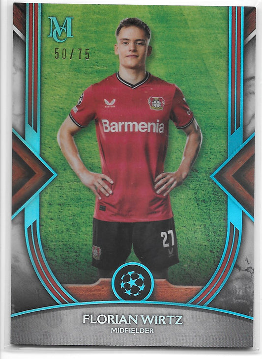 Florian Wirtz (Bayer Leverkusen) Sapphire /75 Topps Museum Collection UEFA Champions League 22-23