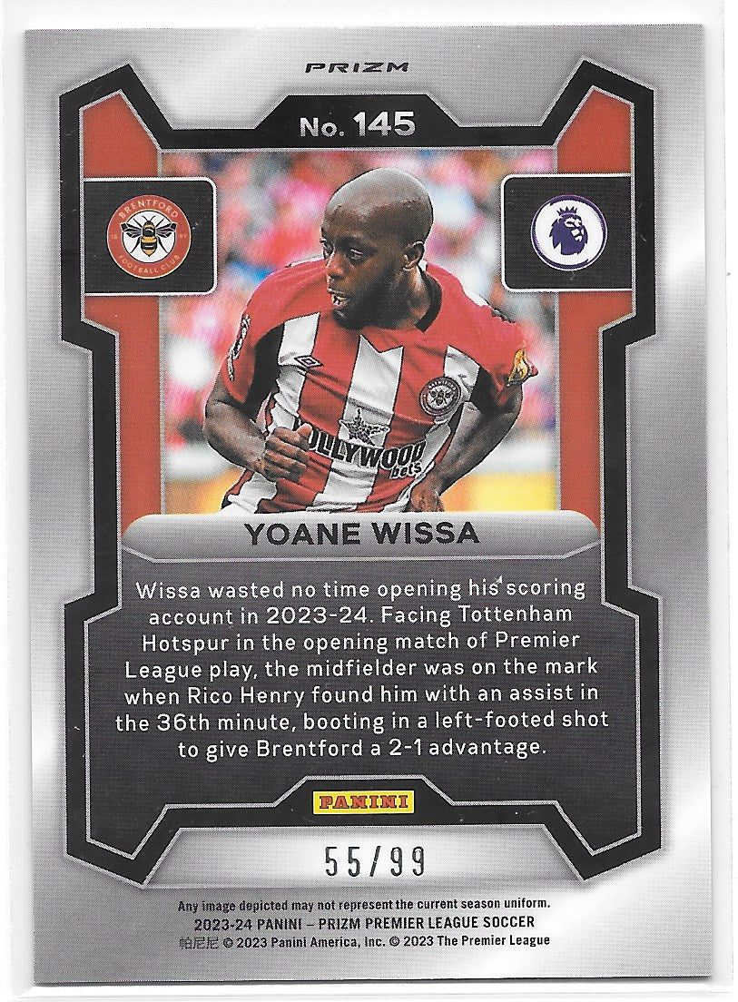 Yoane Wissa (Brentford) Breakaway Blue /99 Panini Prizm Premier League 23-24