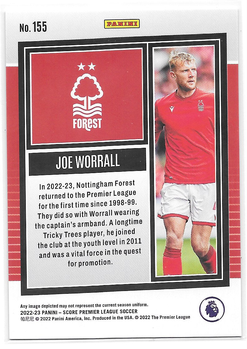 Joe Worrall (Nottingham Forest) Blue Laser /60 RC Panini Score Premier League 22-23