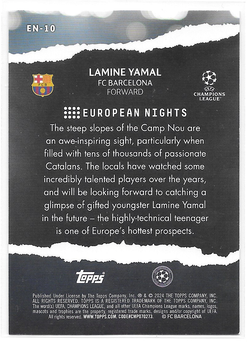 Lamine Yamal (FC Barcelona) European Nights RC Topps UCC Flagship 23-24