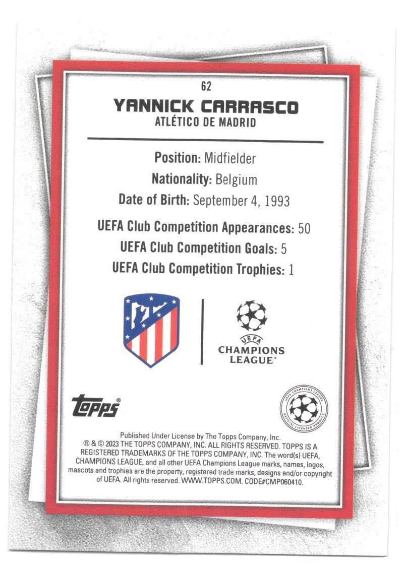 Yannick Carrasco (Atletico de Madrid) Rare Topps SuperStars 22/23