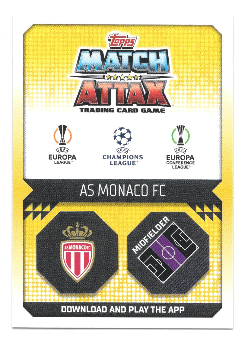 Youssouf Fofana (AS Monaco FC) Crystal Blue Starburst Match Attax 2023