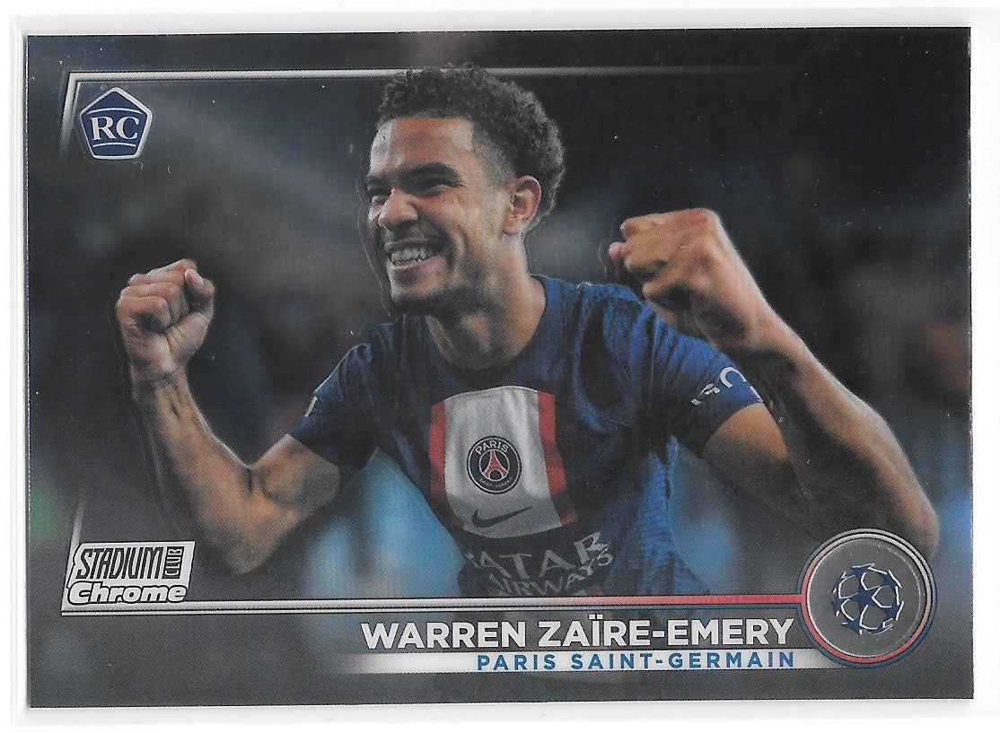 Warren Zaire-Emery (PSG) Rookie Card Topps Stadium Club Chrome 22-23