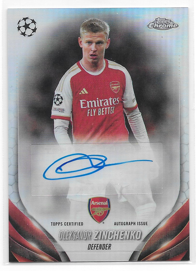 Oleksandr Zinchenko (Arsenal FC) Chrome Autograph Topps Chrome UCC 23-24