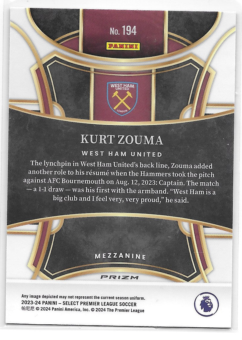 Kurt Zouma (West Ham United) Mezzanine MultiColor Panini Select Premier League 23-24