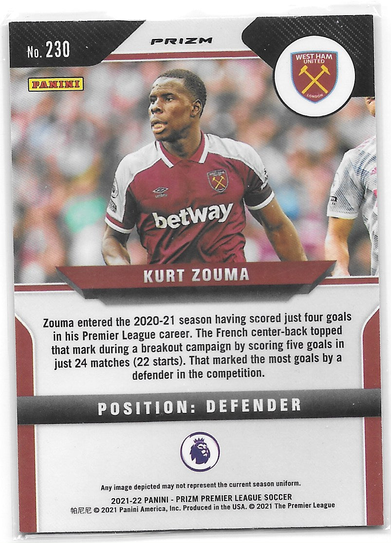 Kurt Zouma (West Ham United) Orange Mojo Panini Prizm Premier League 21-22