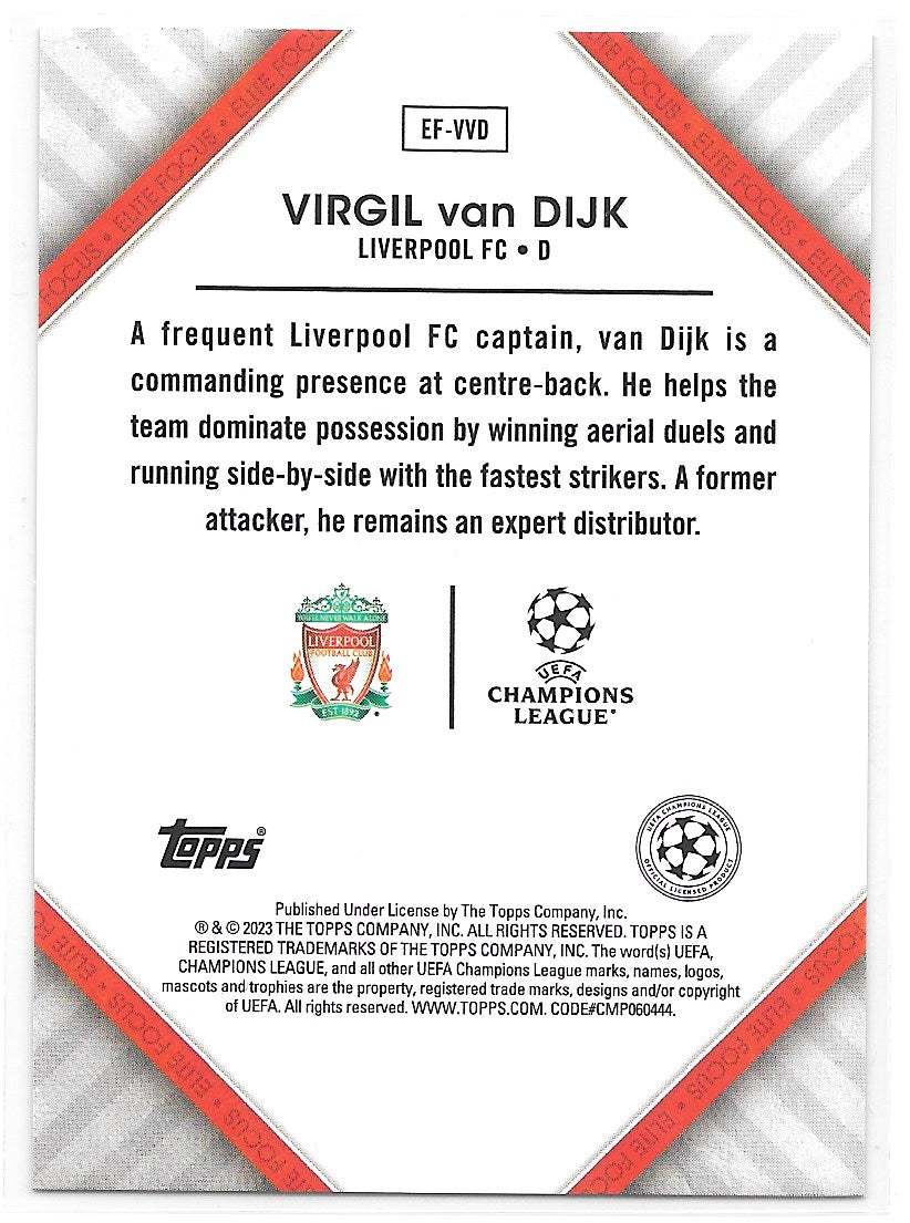 Virgil van Dijk (Liverpool FC) Elite Focus Topps SuperStars 22-23