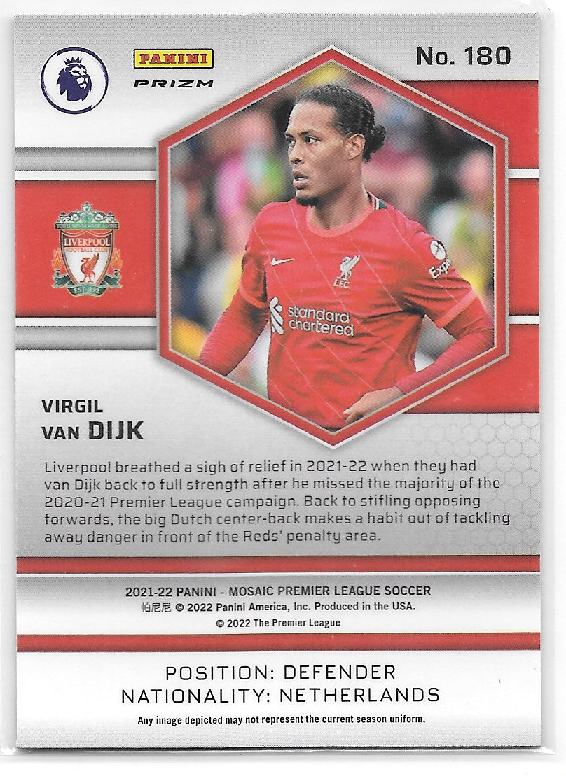 Virgil van Dijk (Liverpool FC) Mosaic Red Panini Mosaic Premier League 21-22