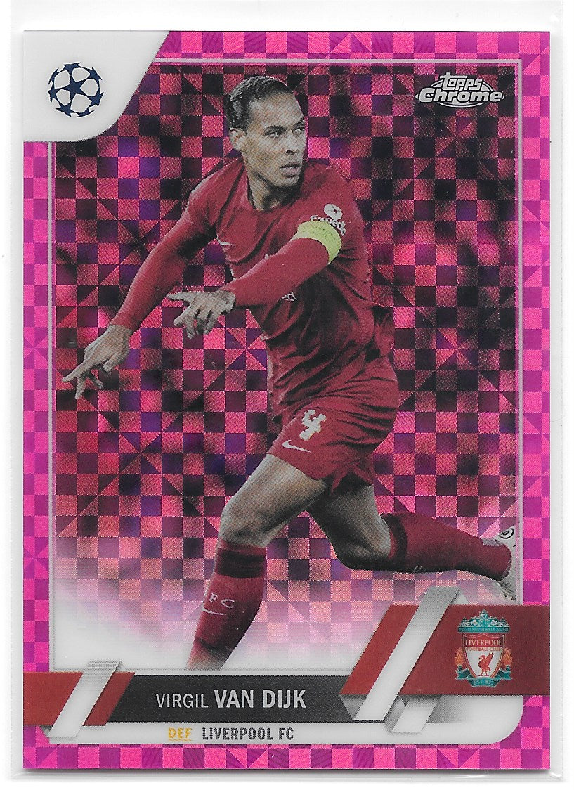 Virgil van Dijk (Liverpool FC) Pink X-Fractor /250 Topps Chrome UEFA Club Competitions 22-23