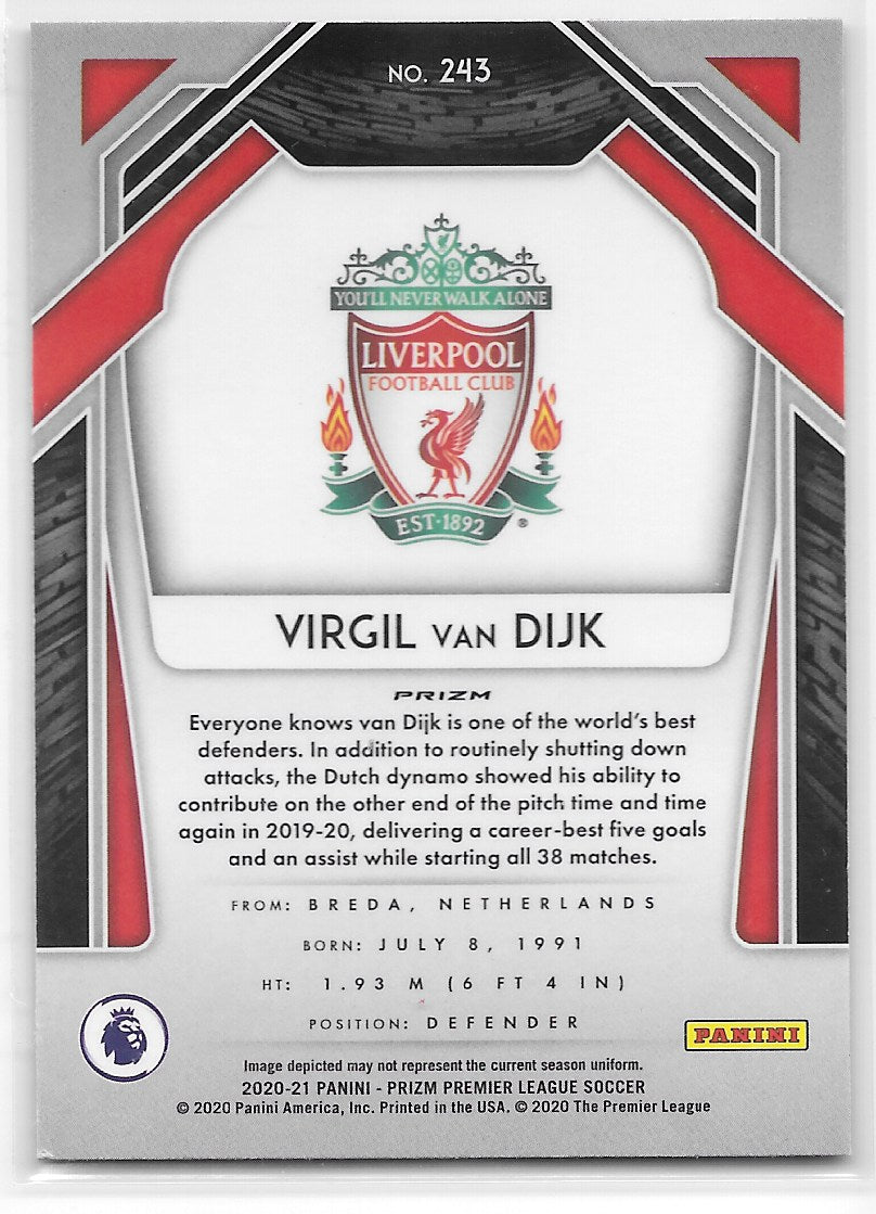 Virgil van Dijk (Liverpool FC) Red Ice Panini Prizm Premier League 20-21