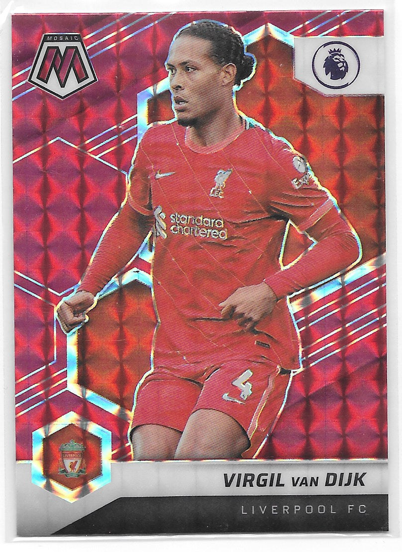 Virgil van Dijk (Liverpool FC) Mosaic Red Panini Mosaic Premier League 21-22